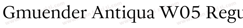 Gmuender Antiqua W05 Regular字体转换